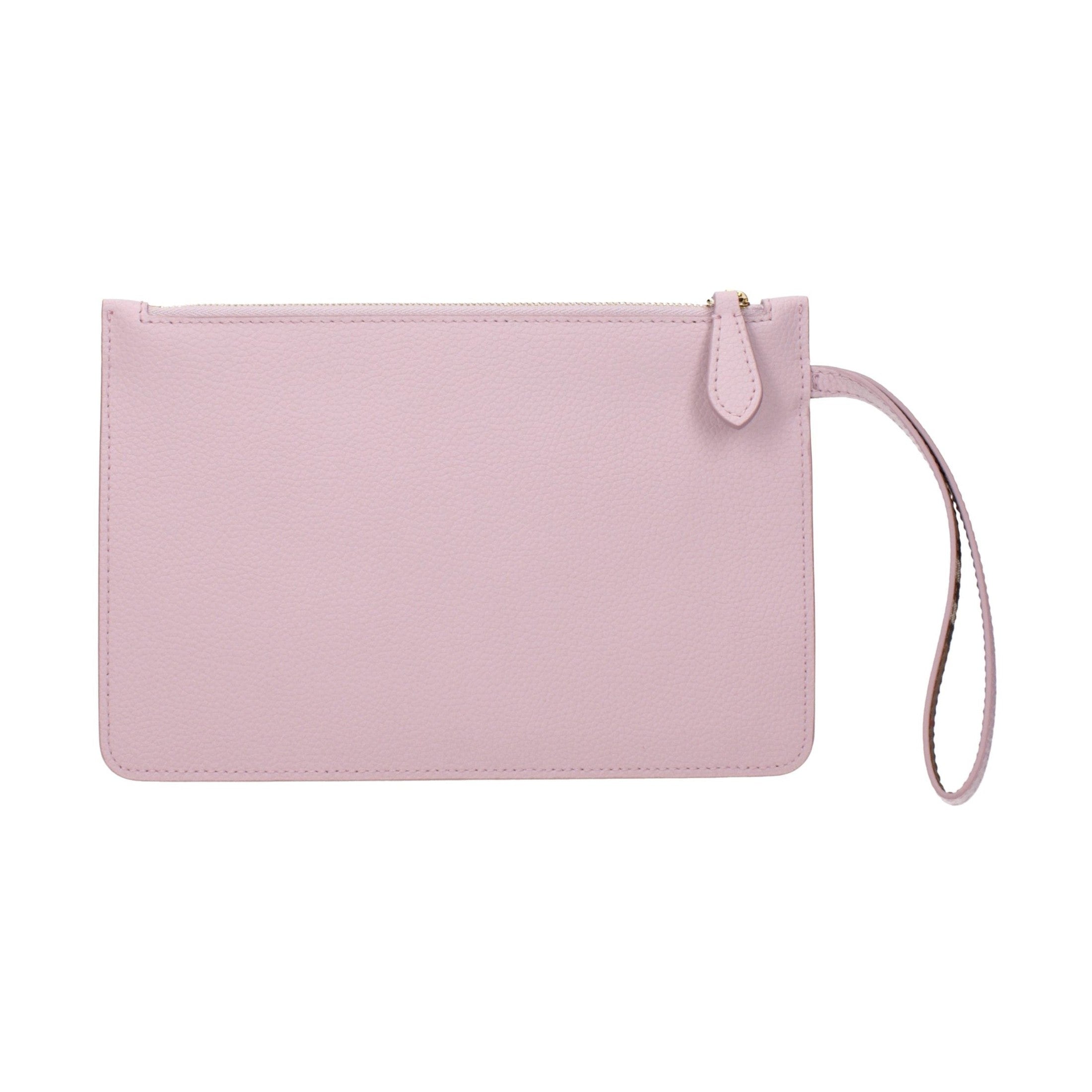 Pink Leather Clutch Bag