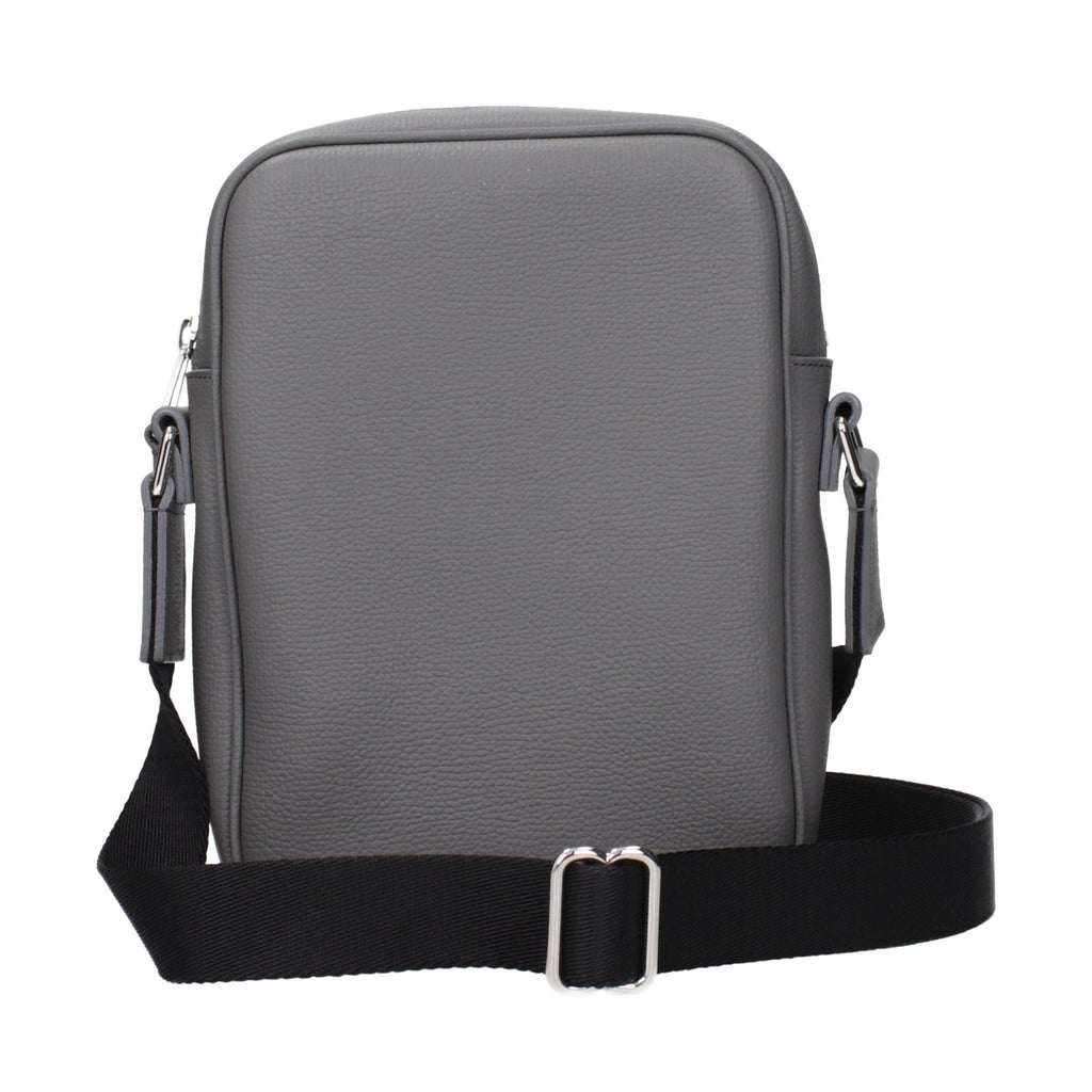 Gray Leather Crossbody Bag