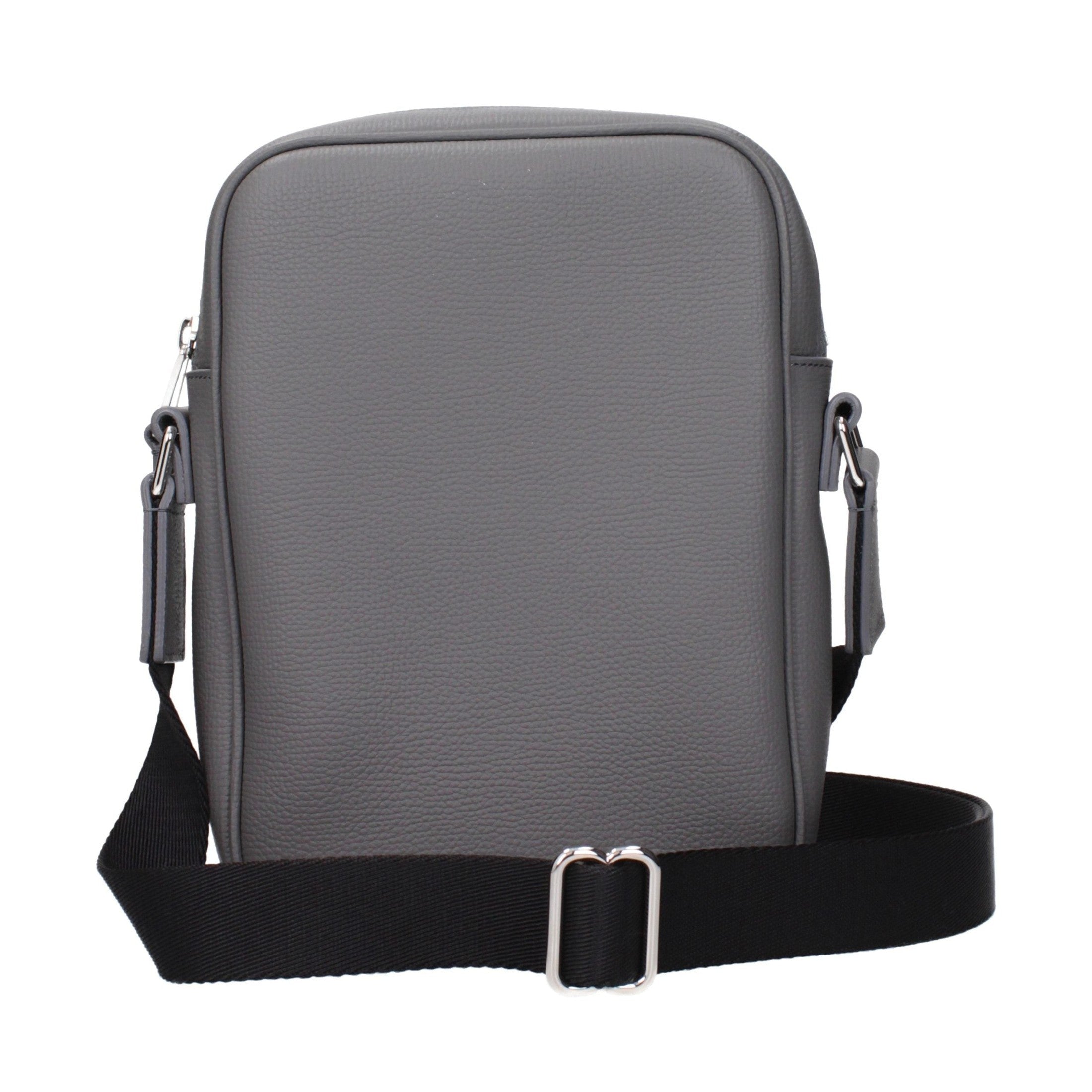 Gray Leather Crossbody Bag