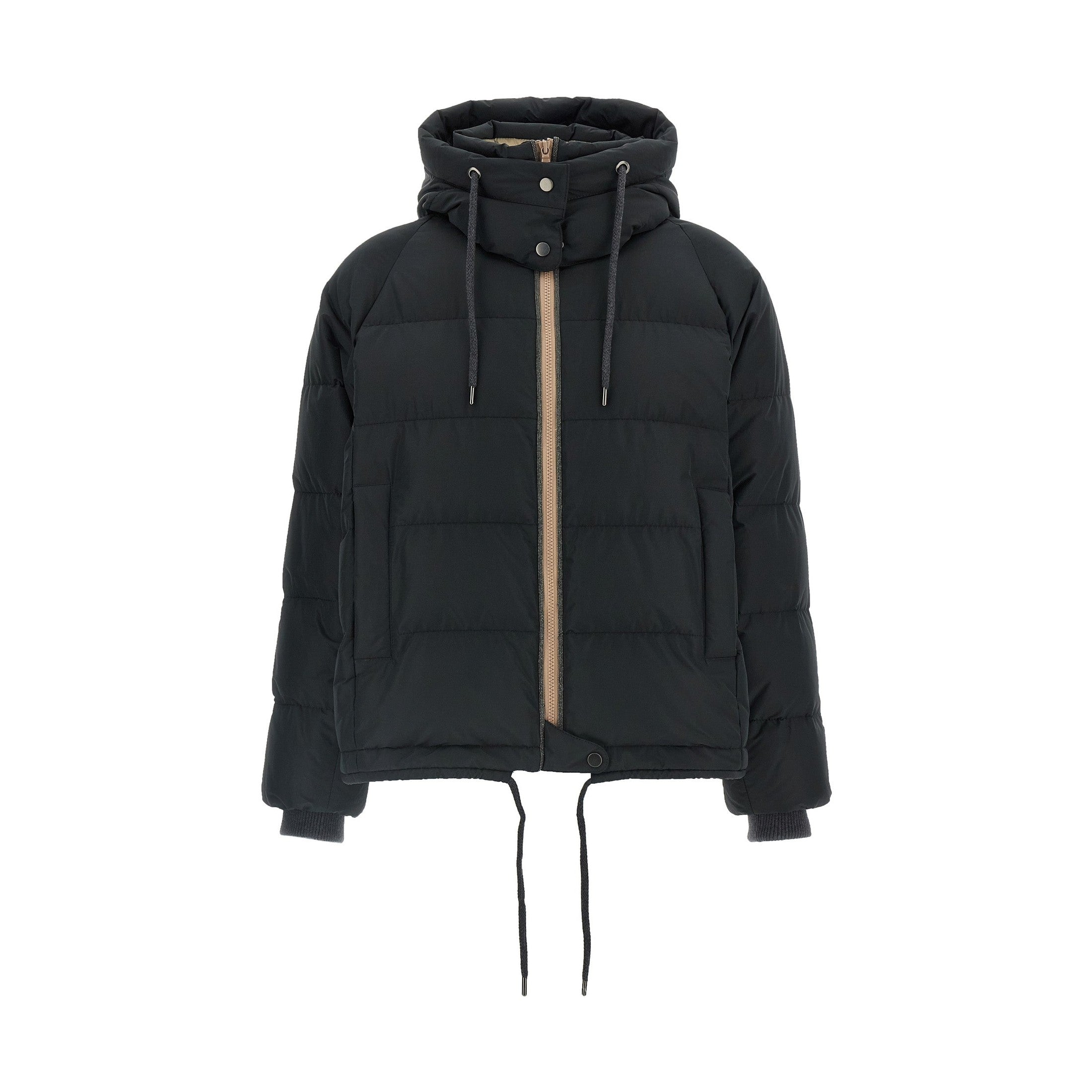 Black Cotton Full-Length Jacket