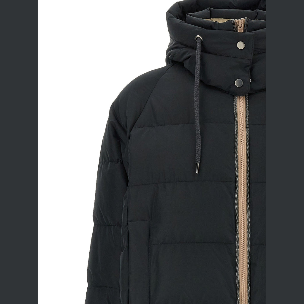 Black Cotton Full-Length Jacket