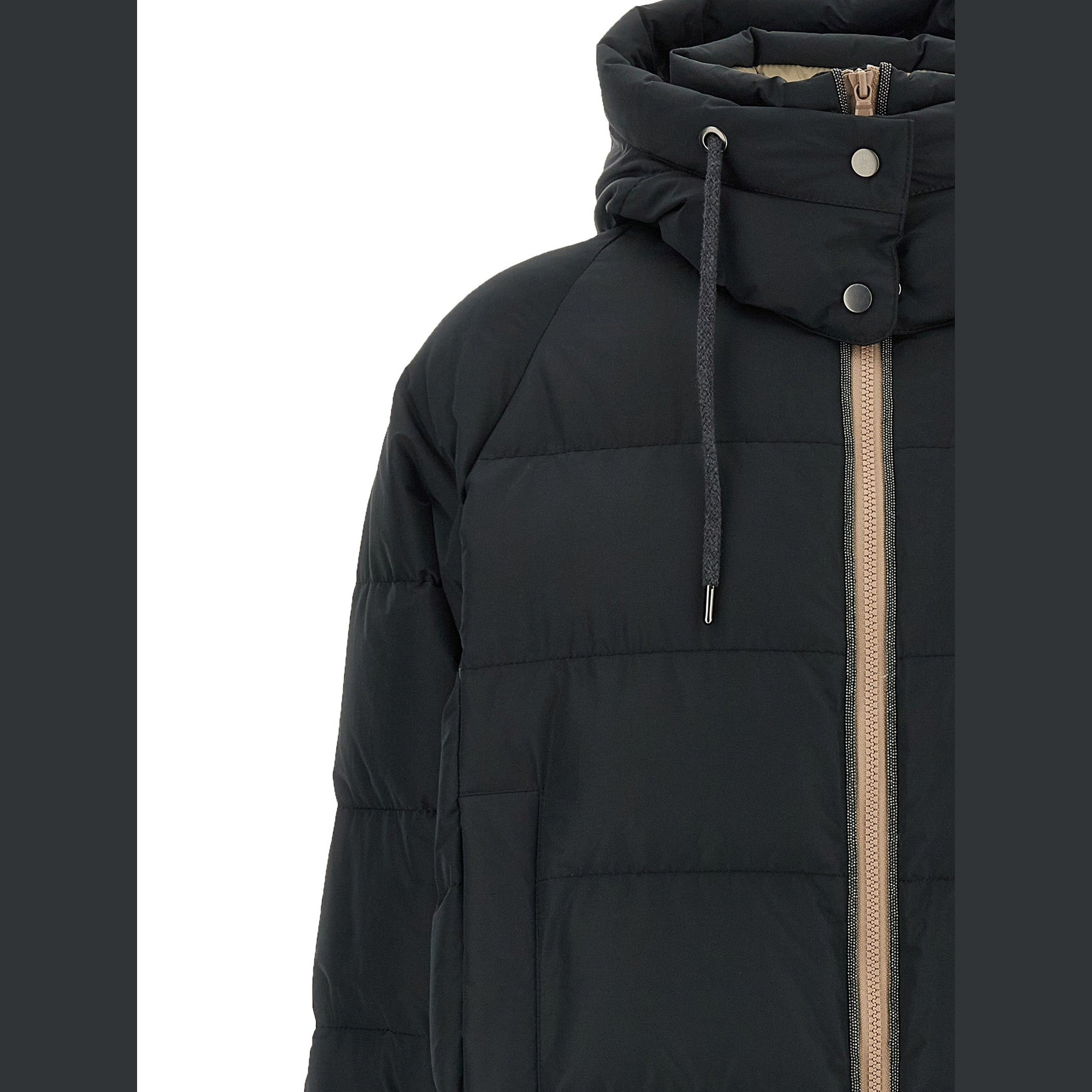 Black Cotton Full-Length Jacket