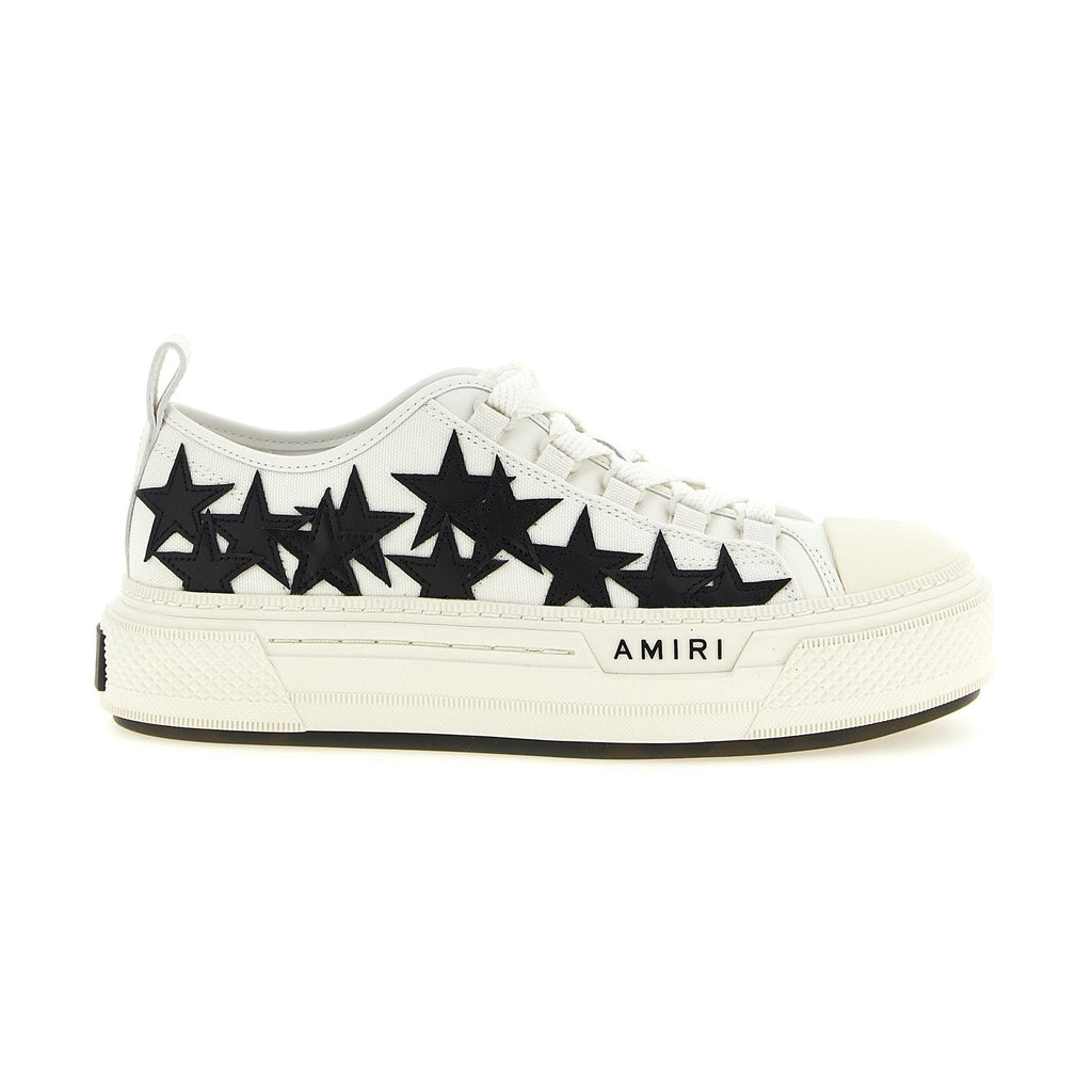 White Cotton Low Top Sneakers