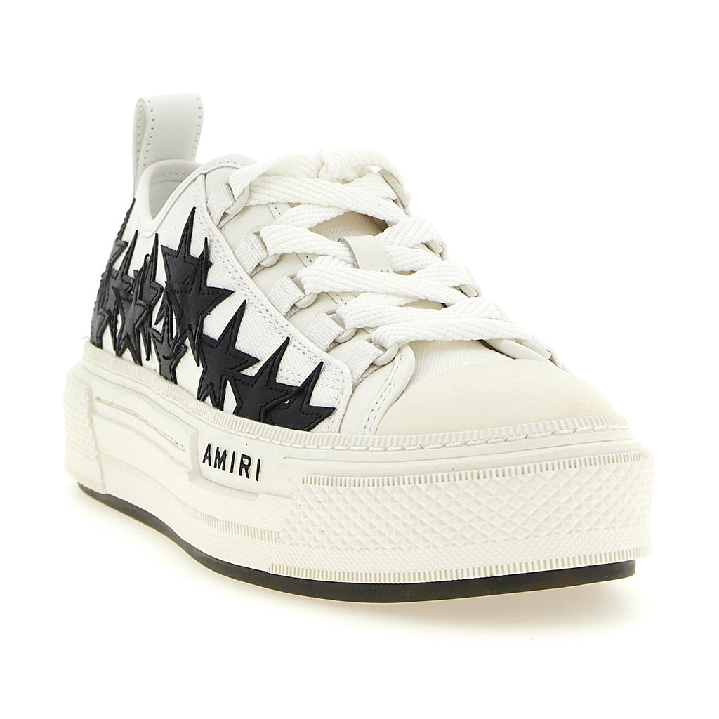 White Cotton Low Top Sneakers