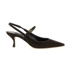 Brown Goatskin Mid Heel Pumps