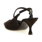 Brown Goatskin Mid Heel Pumps