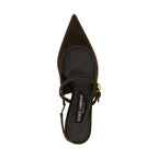 Brown Goatskin Mid Heel Pumps