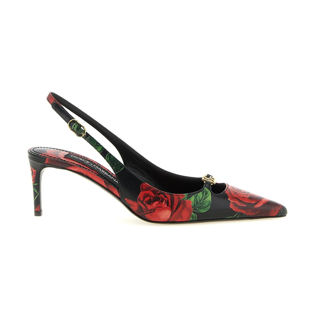 Multicolor Calfskin Mid Heel Pumps