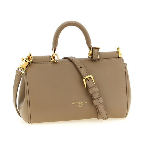Beige Calfskin Crossbody Bag
