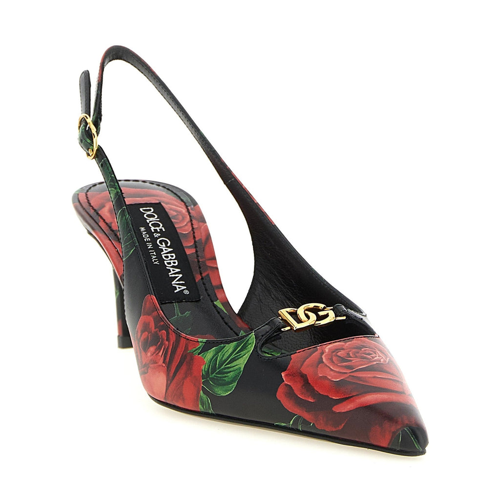 Multicolor Calfskin Mid Heel Pumps