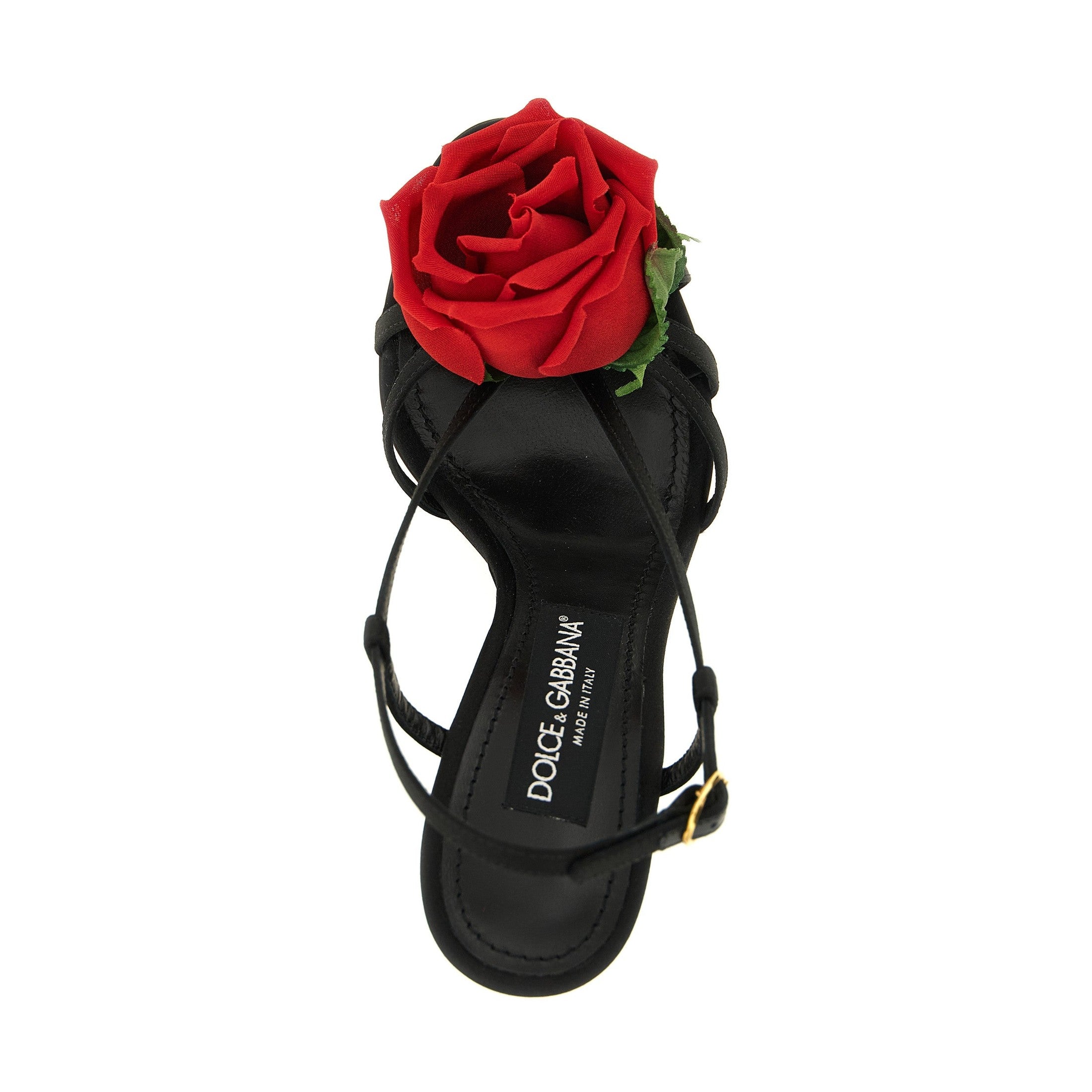 Black Viscose Stiletto Heel Sandals