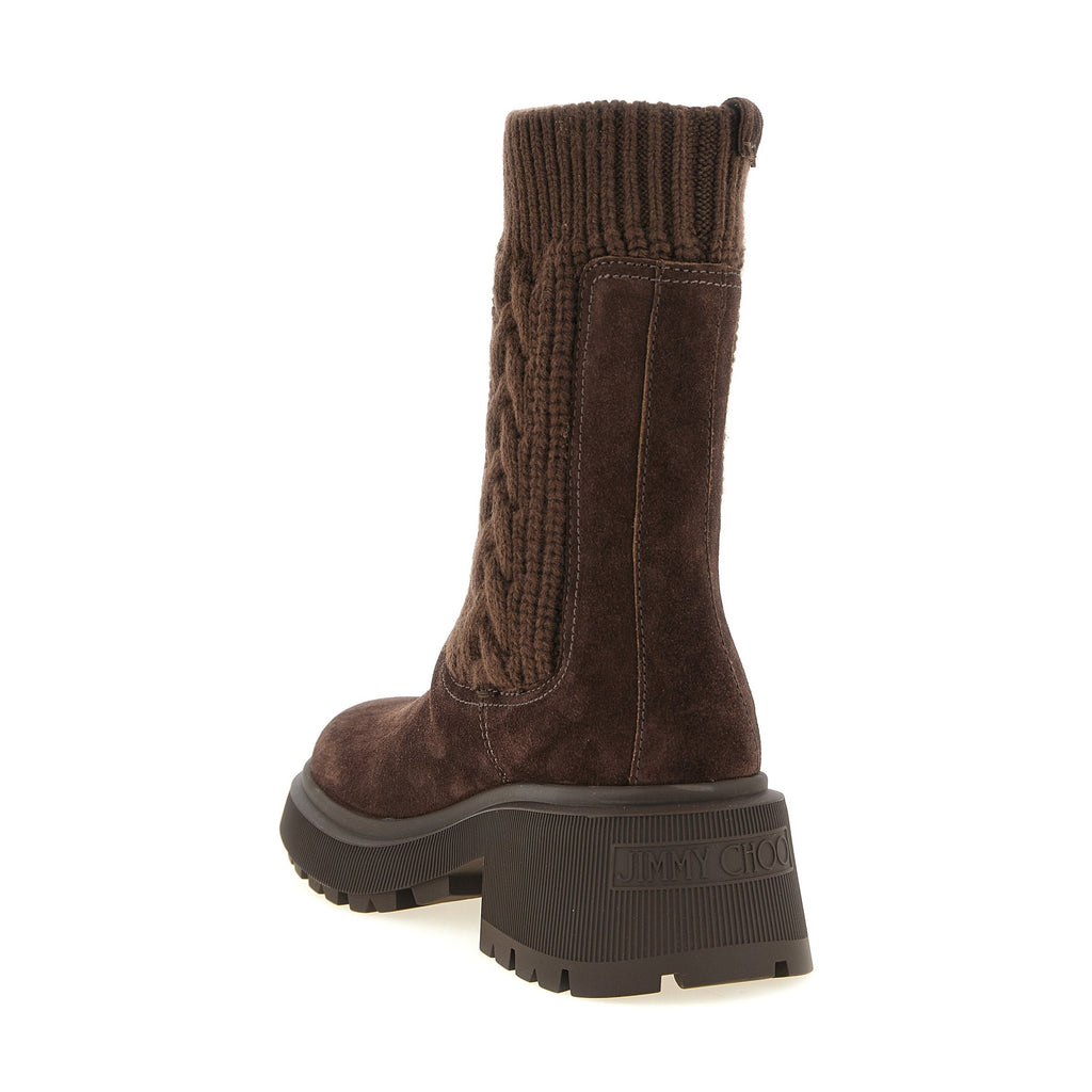 Brown Lamb Leather Ankle Boots