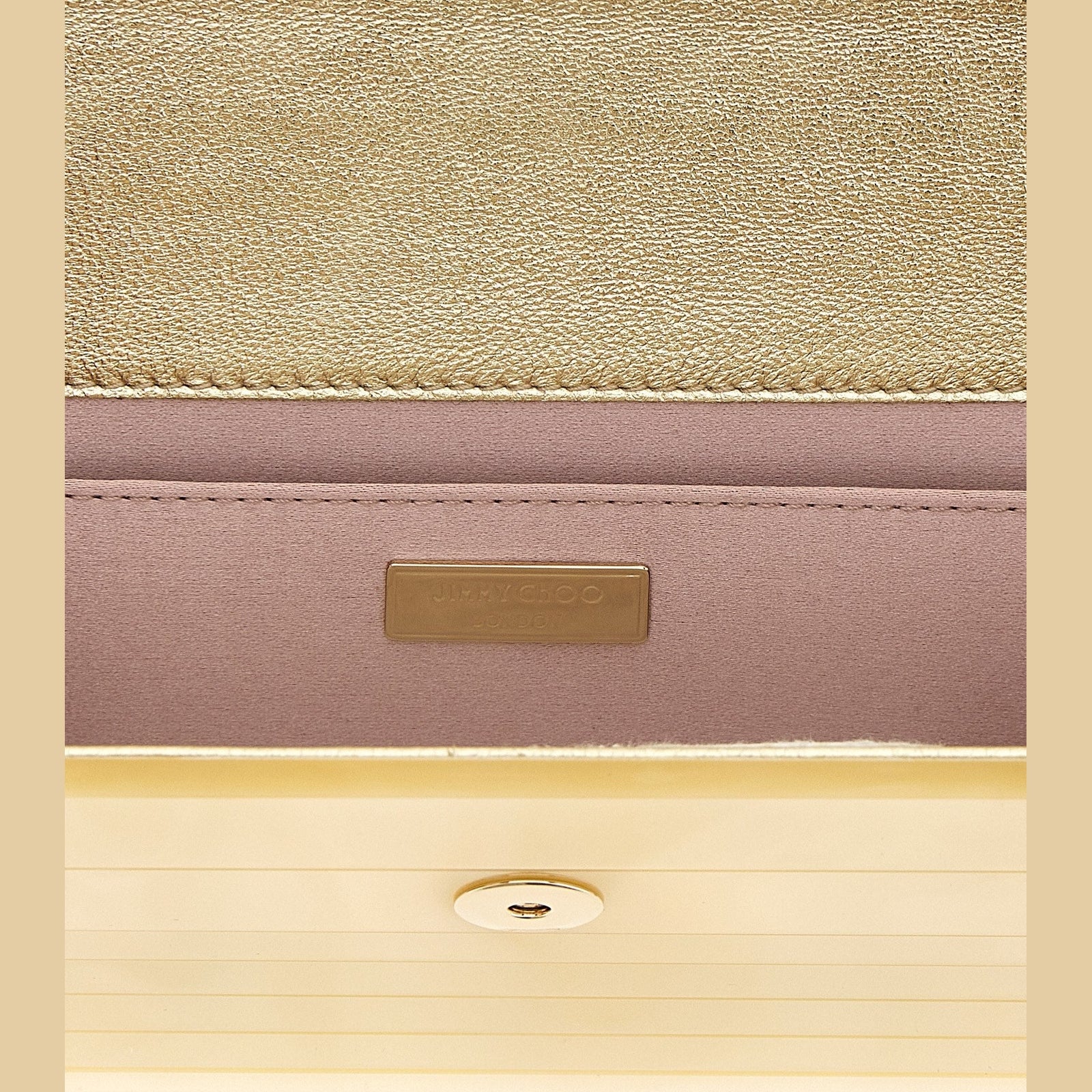 Gold Viscose Clutch Bag