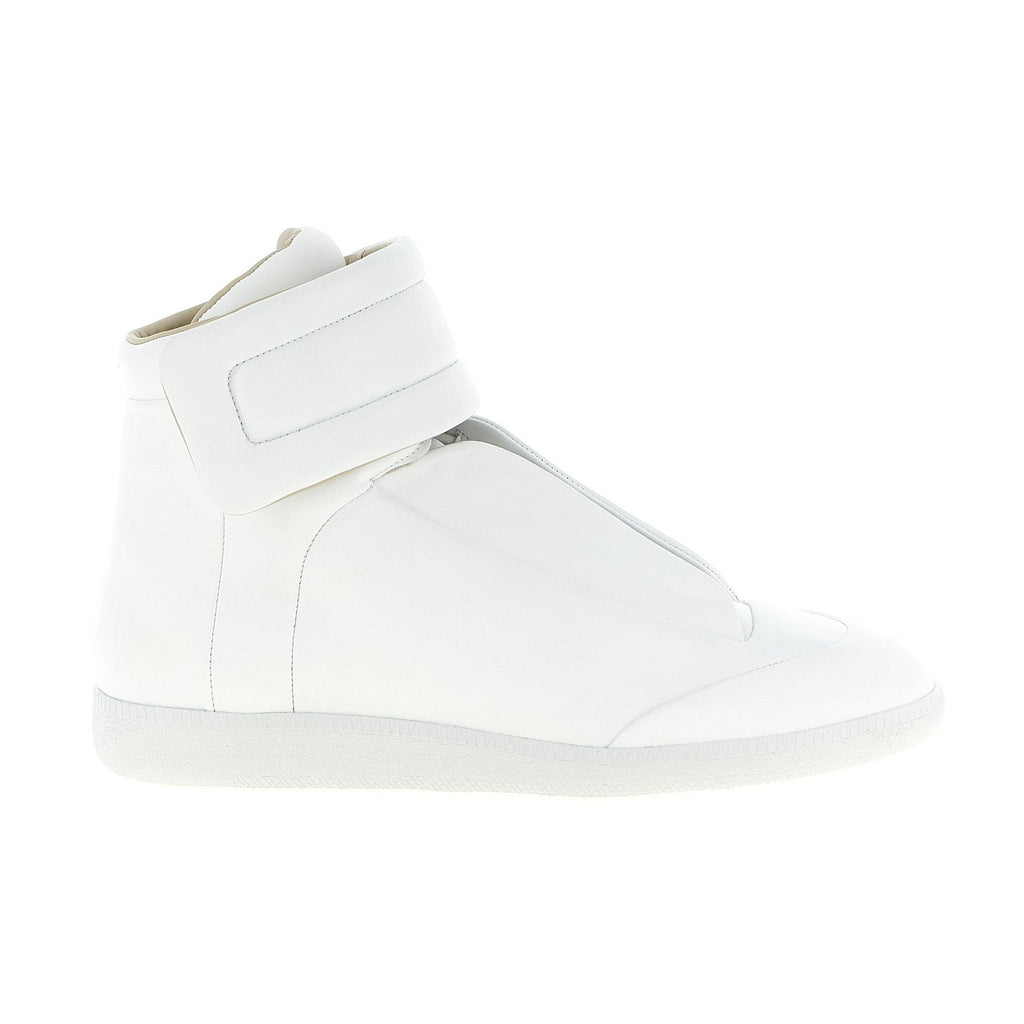 White Calfskin High Top Sneakers