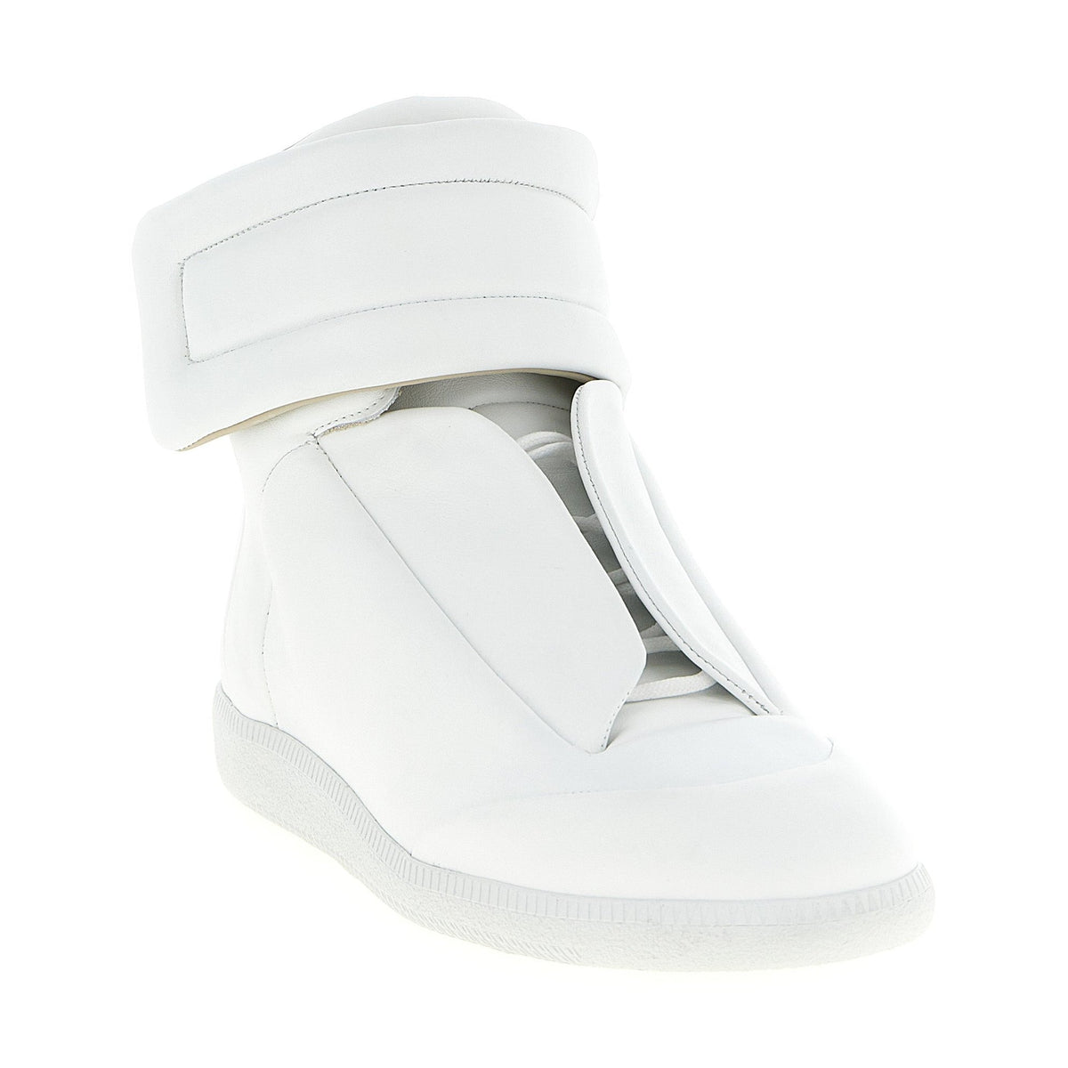 White Calfskin High Top Sneakers