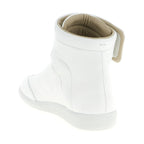 White Calfskin High Top Sneakers