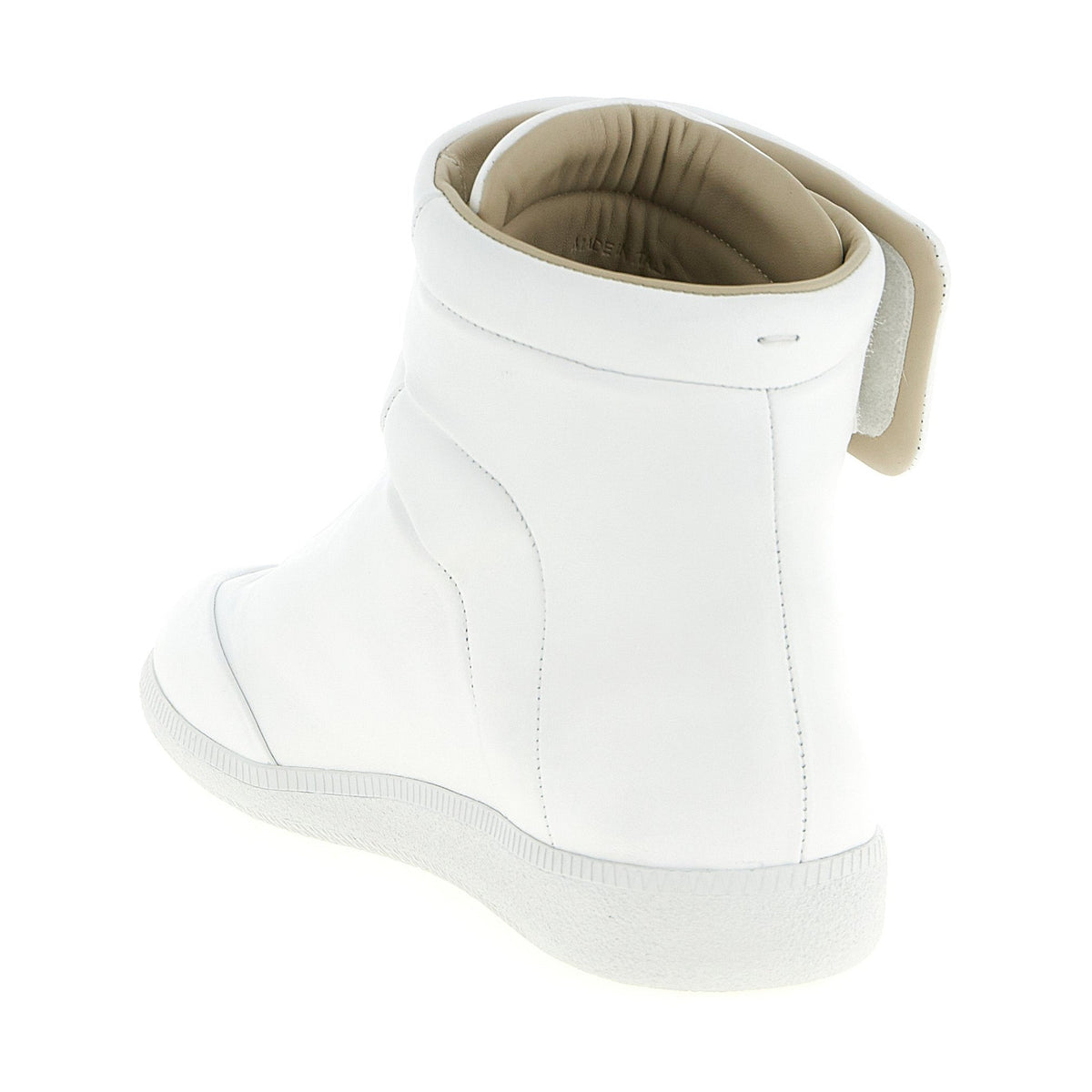 White Calfskin High Top Sneakers