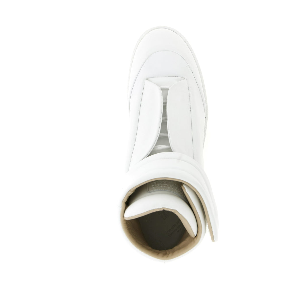 White Calfskin High Top Sneakers