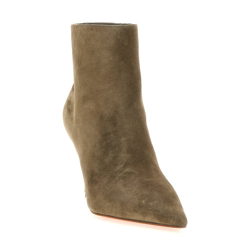 Beige Calfskin Ankle Boots