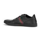 Black Calf Leather Bos Taurus Low Top Sneakers