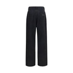 Black Cotton Straight-Leg Jeans