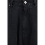 Black Cotton Straight-Leg Jeans
