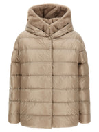 Beige Polyamide Full-Length Jacket
