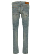 Blue Cotton Skinny Jeans