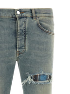 Blue Cotton Skinny Jeans