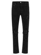 Black Cotton Slim Fit Jeans