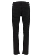 Black Cotton Slim Fit Jeans