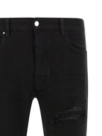 Black Cotton Slim Fit Jeans