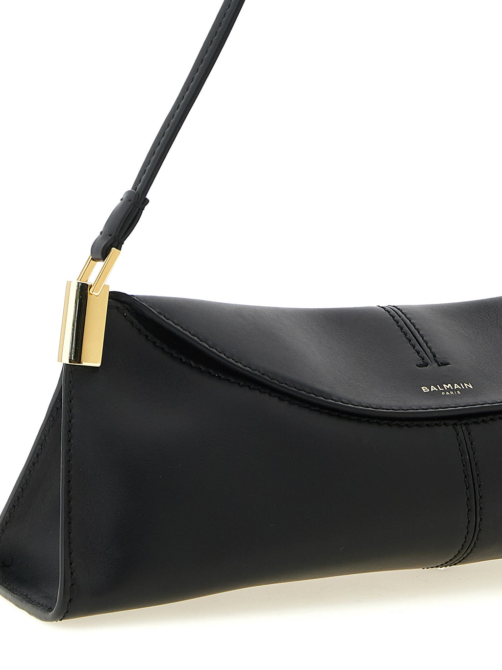 Black Calfskin Shoulder Bag