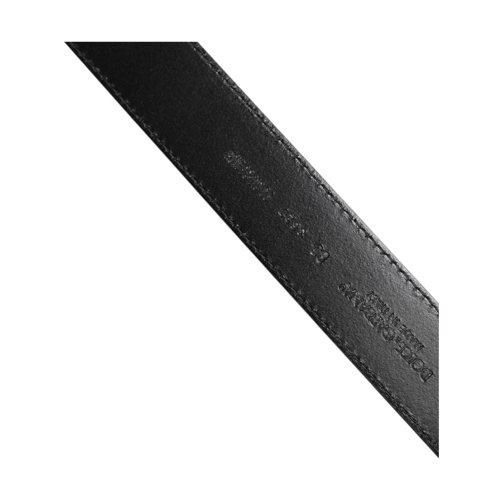 Black Calf Leather Classic Silver Buckle Belt