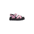Pink Leather Platform Sandals