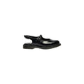 Black Leather Flat Sandals