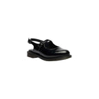 Black Leather Flat Sandals