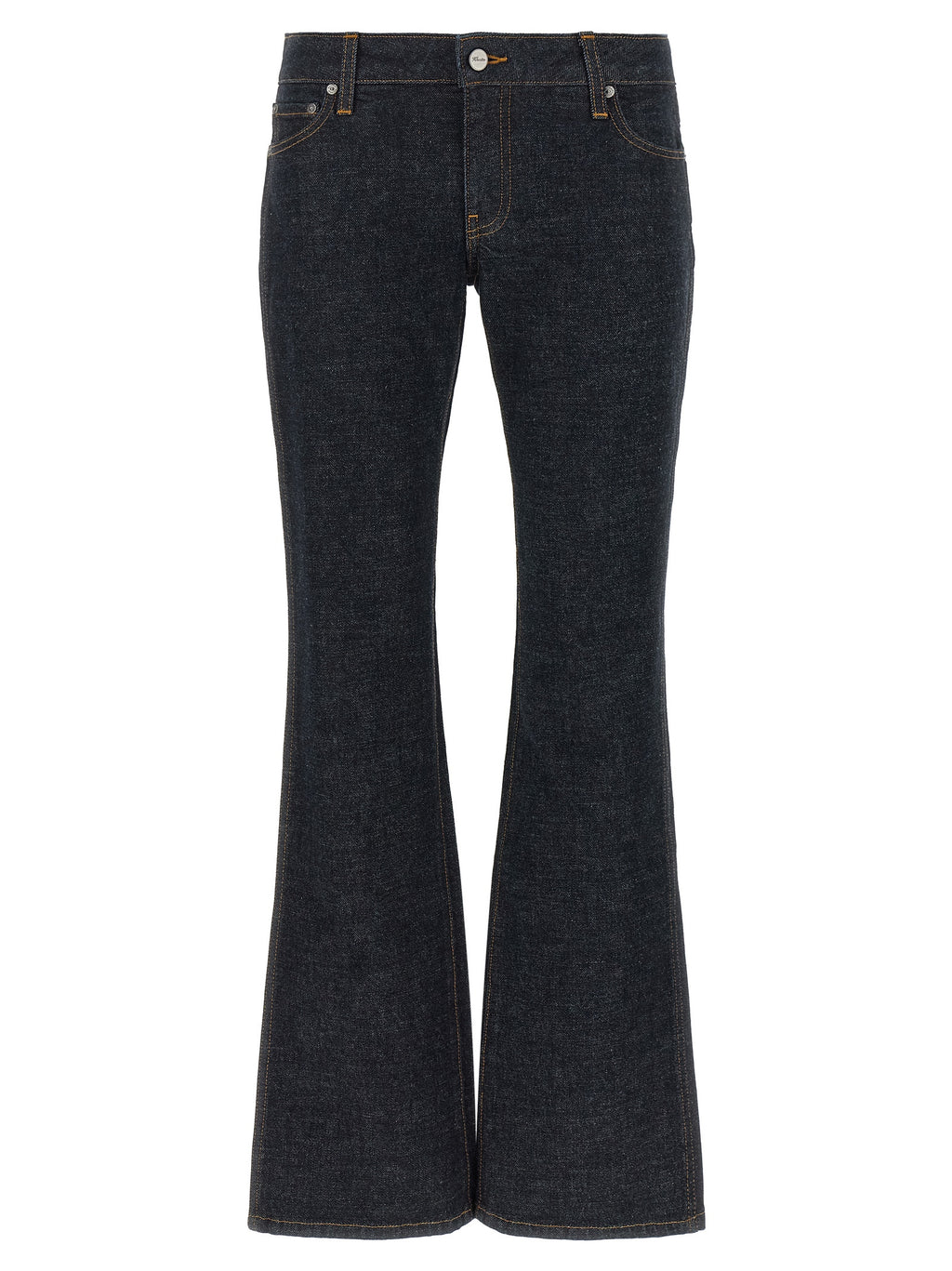 Blue Cotton Flared Jeans