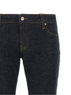 Blue Cotton Flared Jeans