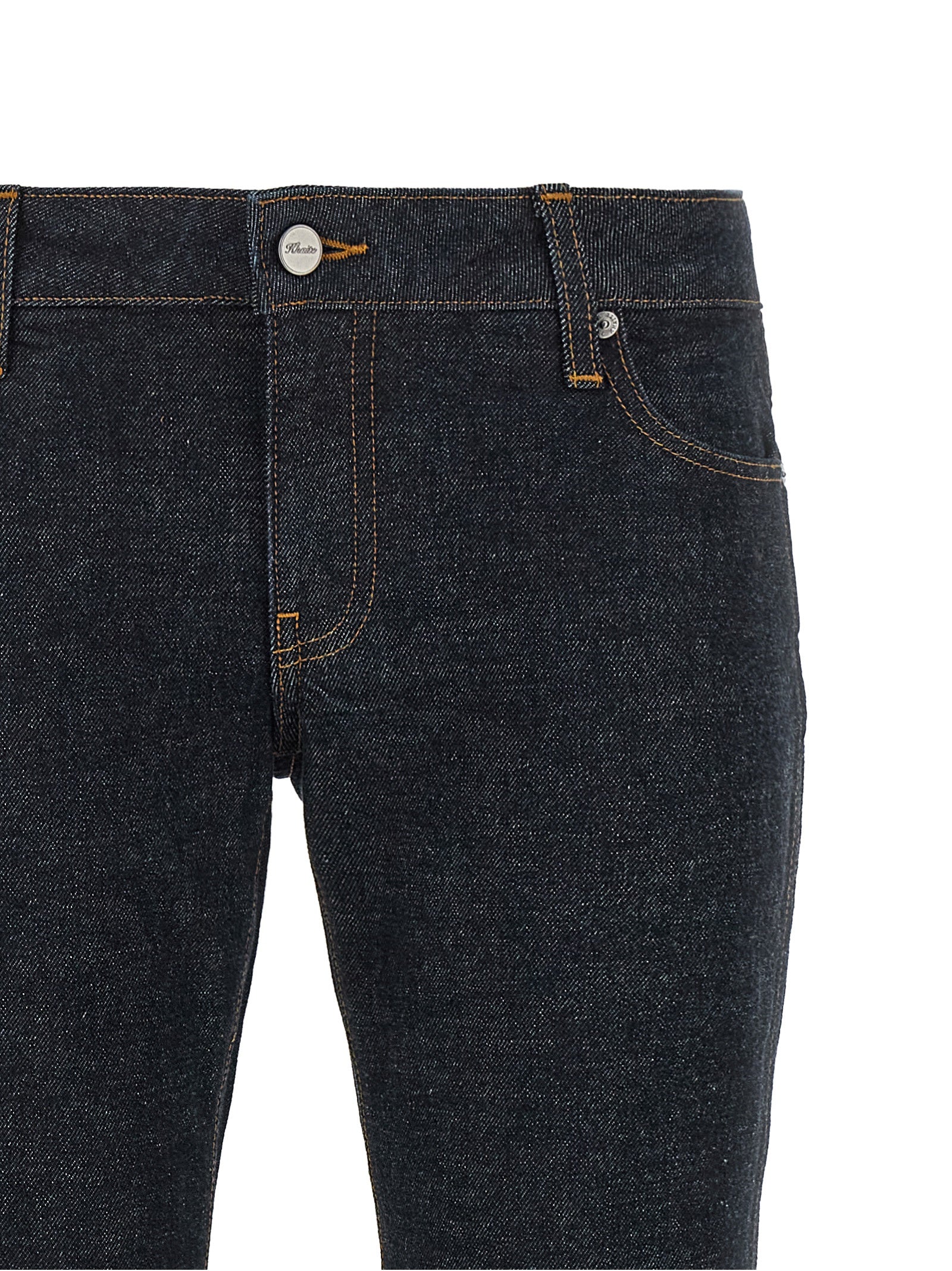 Blue Cotton Flared Jeans