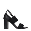 Black Fabric Platform Sandals
