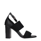 Black Fabric Platform Sandals