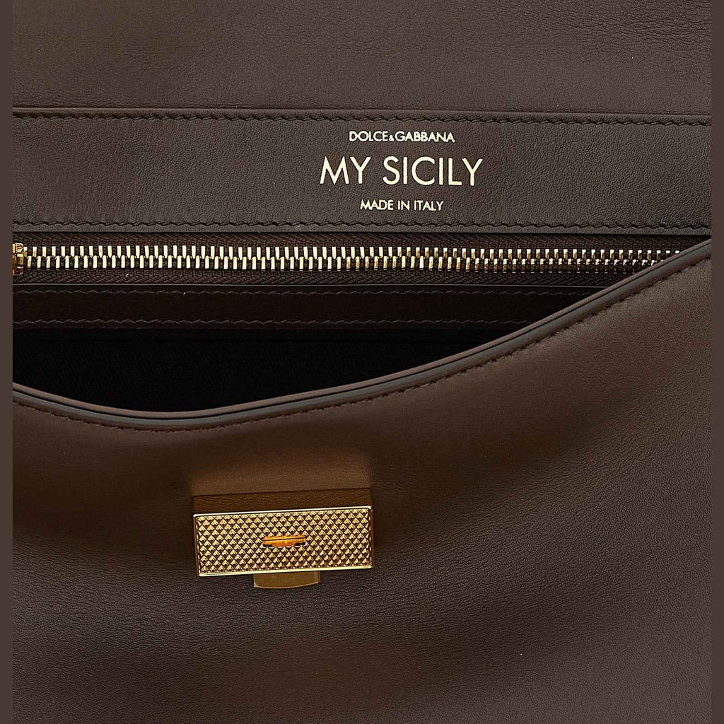 Brown Calfskin Crossbody Bag