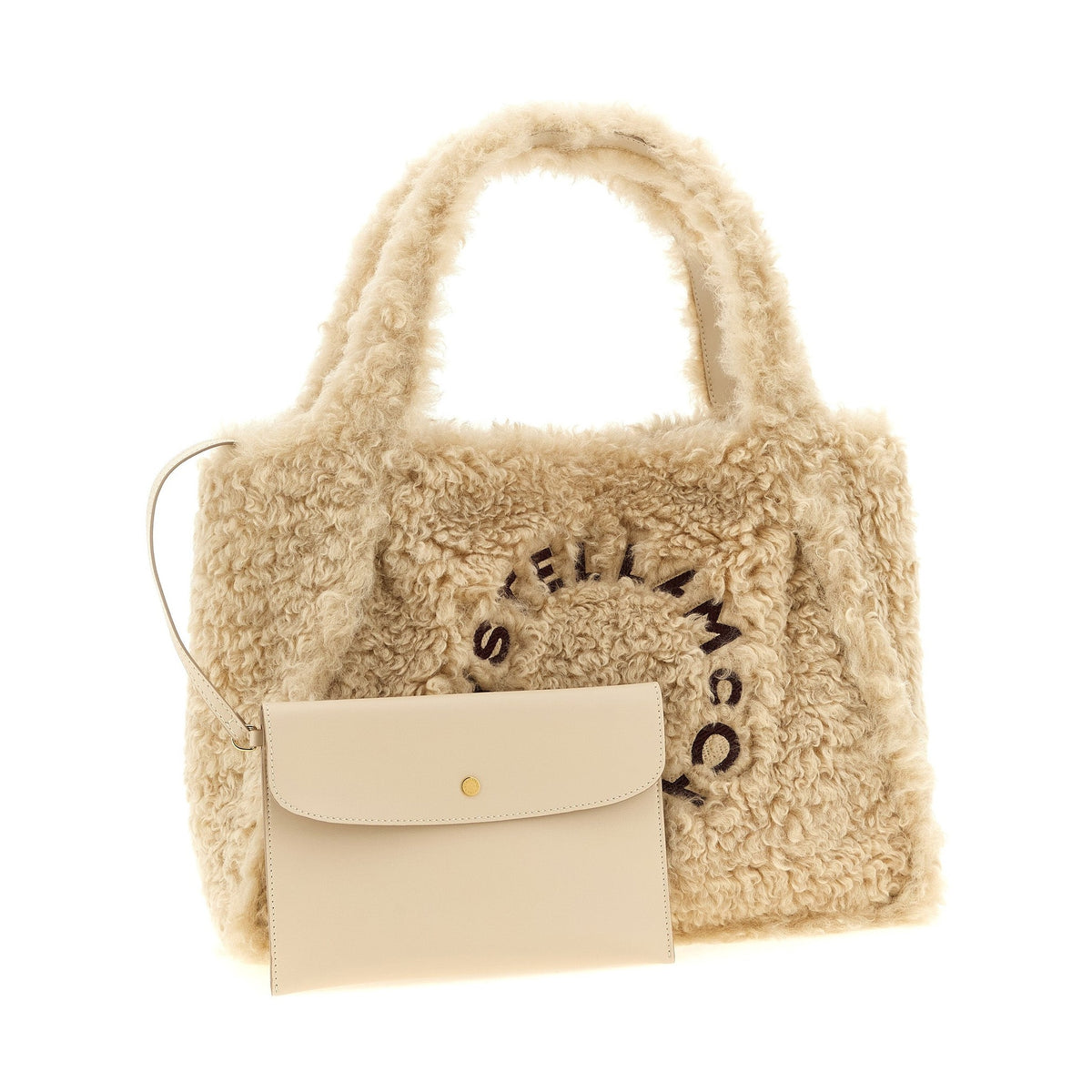Beige Polyester Tote Bag