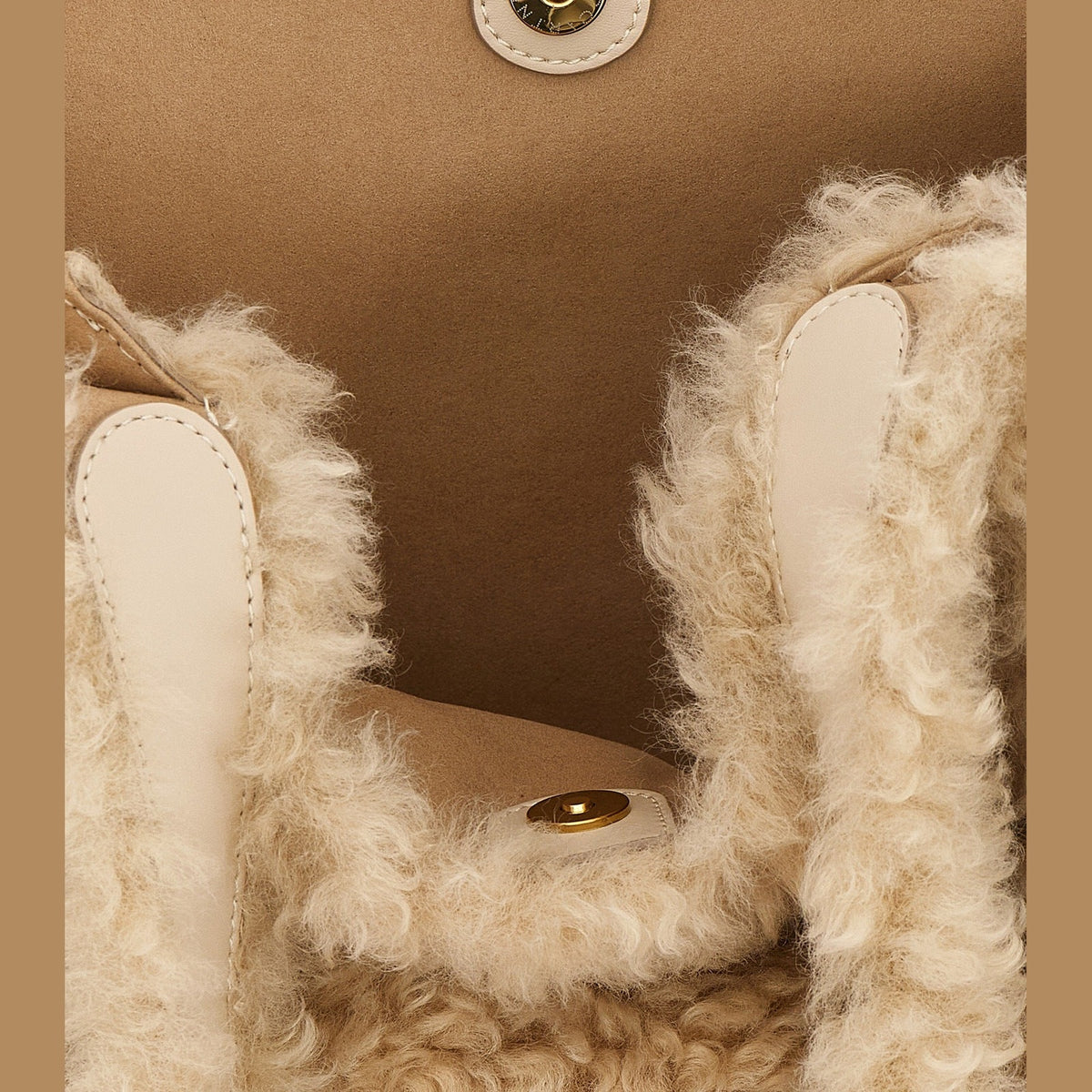 Beige Polyester Tote Bag