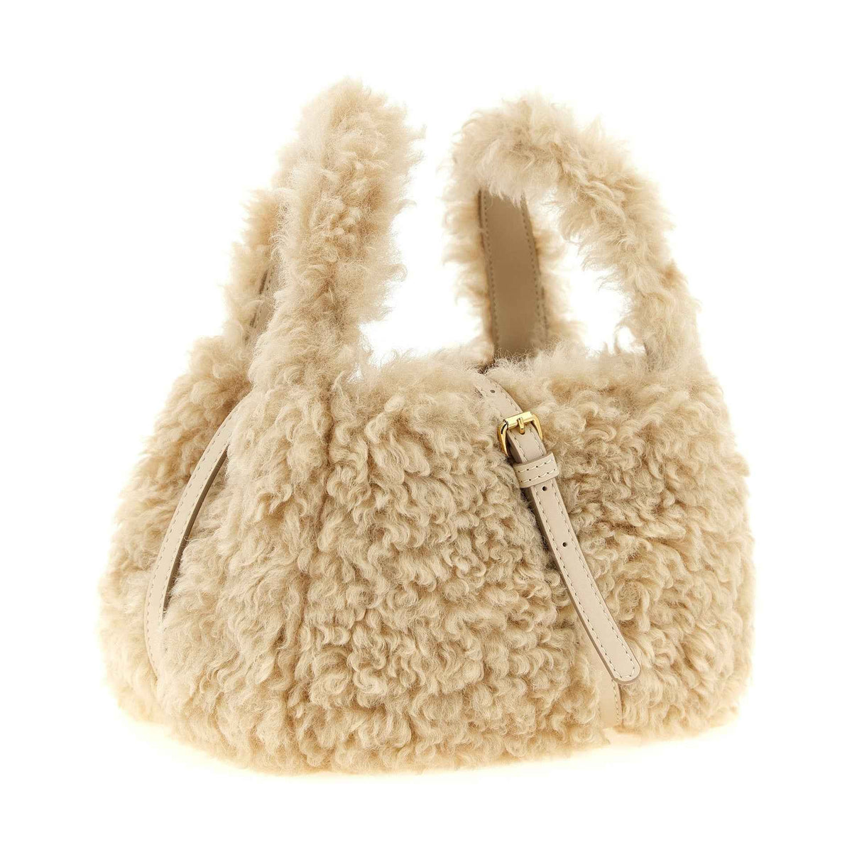 Beige Polyester Shoulder Bag