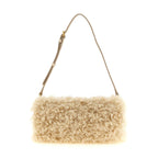 Beige Polyester Clutch Bag