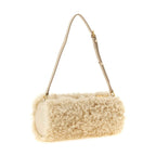 Beige Polyester Clutch Bag