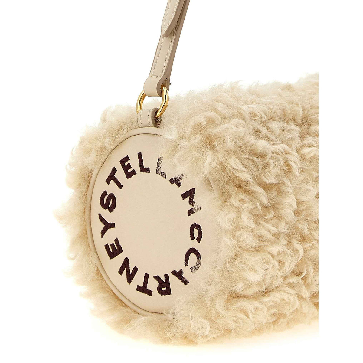 Beige Polyester Clutch Bag