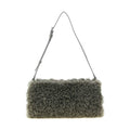 Gray Polyester Clutch Bag